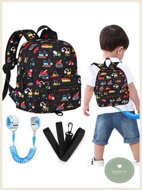 Toddler Backpack with Leash and Anti-Lost Wrist Link